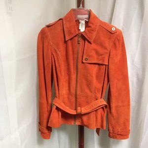 LIZ by Liz Claiborne Orange Suede Jacket  Size Small